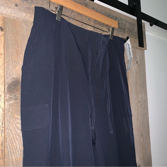 Men’s XL JOCKEY Midnight Blue 6 Pocket Cargo Scrub Casual Zip Drawstring Pants - Picture 4 of 16